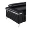 Homeroots 89" Black Italian Leather Sofa With Silver Legs 534155 - alternate 3