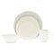 Homeroots White and Natural Sixteen Piece Round Ceramic Service For Four Dinnerware Set 534548 - alternate 1