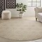 Homeroots 8' Cream Round Geometric Indoor Outdoor Area Rug 572836 - alternate 2
