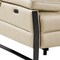 Homeroots 129" Beige Top Grain Leather Reclining Metal USB Sofa 720343 - alternate 3