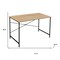 Homeroots 47" Natural and Black Wood and Metal Computer Desk 610397 - alternate 2