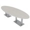 Skutchi Designs Oval Conference Table With Power, 48 in W, 120 in L, Ivory HAR-OVL-48X120-DOU-K458-NA - alternate 1