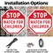 Signmission Stop Watch For Children, 10 inch X 10 inch, Plastic Sign, 2PK OC-P-2PACK-10-36 - alternate 3