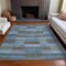 Homeroots 3' X 5' Blue Denim Blue And Brown Striped Washable Indoor Outdoor Area Rug 615476 - alternate 5
