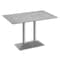 Flash Furniture 48" x 30" Outdoor Tabletop, Gray Faux Concrete, Seamless Surface Technology, 27x15 Silver Table Base ST-REC3048-CMGY-TB002S-GG - alternate 1
