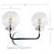 Jonathan Y Caleb 18" 2-Light Contemporary Transitional Iron/Glass LED Vanity Light, Chrome/Black JYL9057A - alternate 2