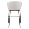 Homeroots 30" Ivory And Black Shearling And Steel Bar Height Bar Chair 555691 - alternate 2