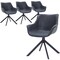 Leisuremod Markley Swivel Leather Dining Arm Chair with Iron Legs, 4PK ESCBL-26-BL4 - alternate 1