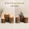 Vintiquewise Bark Wooden Pillar Tree Stump Tea Light Rustic Candle Holder , PK 3 QI003888.3 - alternate 3