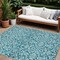Homeroots 8' X 10' Teal Blue And Ivory Damask Washable Indoor Outdoor Area Rug 595196 - alternate 1