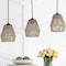 Jonathan Y Ibiza Island 30" 3-Light Woven Rope/Metal Bohemian Coastal LED Linear Pendant, Oil Rubbed Bronze/Natu JYL1124A - alternate 4