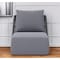 Homeroots 33" Gray Outdoor Accent Chair with Gray Cushions 572308 - alternate 3