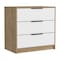 Homeroots 28" White and Natural Three Drawer Dresser 544003 - alternate 4