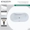 Kingston Brass 67" Acrylic Oval Double Ended Freestanding Tub with Drain, Glossy White/Matte Black VT7DE673223C420 - alternate 3