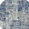 Homeroots 8' Navy Blue Gray And Ivory Round Abstract Washable Indoor Outdoor Area Rug 597988 - alternate 4