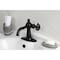 Kingston Brass One-Handle Single-Hole Bathroom Faucet with Knurled Handle and Push Pop-Up Drain, Matte Black KSD3540RKZ - alternate 2