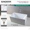 Kingston Brass 51" Acrylic Rectangular Double Ended Freestanding Tub with Drain, Glossy White/Antique Brass VTSQ512823C413 - alternate 5