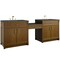 James Martin Vanities Bellshire 96" Dual Vanity Set with 24" Make-Up Counter, Honey Oak w/3 cm Parisien Bleu Silestone Top 660-VMC96-HNO-3PBL - alternate 3