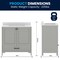 Flash Furniture Haven 36in. Vanity w/Sink, Storage Cabinet w/Blk Hardware, Bottom Drawer, Marble Countertop, Gry FS-BN-4-36-KD-GY-HDBLK-GG - alternate 4