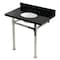 Kingston Brass 36-Inch Black Granite Console Sink with Stainless Steel Legs, 8-Inch, 3-Hole KVPK36KOQ6 - alternate 1