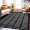 World Rug Gallery Bohemian Stripe Lines Shag Area Rug 5 ft x 7 ft Anthracite WR128ANTHRACITE5X7 - alternate 1
