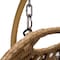 Leisuremod Mendoza Light Brown Wicker Hanging 2 person Egg Swing Chair with Brown Cushions MSCLBR-53BR - alternate 3