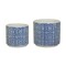 Homeroots Set of Two Blue And White Ceramic Medallion 3 Ounce Round Pot Planters, 2PK 517975 - alternate 3