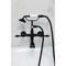 Kingston Brass 7-Inch Wall Mount Tub Faucet with Hand Shower, Matte Black CC541T0 - alternate 2