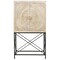 Homeroots 33in Distressed White Solid Wood Two Door Floral Carved Wine Cabinet 489015 - alternate 1