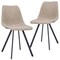 Leisuremod Markley Modern Leather Dining Chair With Metal Legs in Taupe, 2PK MC18TP2 - alternate 1