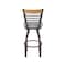 Holland Bar Stool Co Eleanor 36in Swivel Extra Tall Bar Stool, Bronze Finish, Medium Back and Canter Folkstone Grey Seat 880 - alternate 4