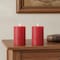 Homeroots Set of Two Red Flameless Pillar Candles, 2PK 633986 - alternate 2