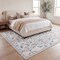 Jonathan Y Primrose Art Nouveau Floral Border Non-Slip Machine-Washable Cream/Turquoise 4 ft. x 6 ft. Area Rug BTF100E-4 - alternate 2