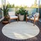 Homeroots 8' Ivory And Beige Round Abstract Washable Indoor Outdoor Area Rug 613105 - alternate 3