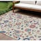 Homeroots 9' X 12' Linen Pink And Denim Blue Floral Washable Indoor Outdoor Area Rug 597828 - alternate 1