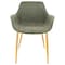 Leisuremod Markley Modern Leather Dining Arm Chair with Gold Metal Legs, Olive Green ECG26G - alternate 2