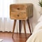 Homeroots 22" Beige Solid Wood Square Two Drawer Nightstand 651483 - alternate 3