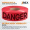 Jrex Safety Danger/Peligro Tape Roll - 1000 Ft x 3 Inch Wide Each - Red, 12PK PDPT-JR-12PK - alternate 3