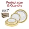Smarty Had A Party White w/Black and Gold Royal Rim Plastic Dinnerware Set (120 Dinner Plates+120 Salad Plates), 240PK 970BGVP-CASE - alternate 2