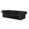 Homeroots 91" Black Velvet Chesterfield Solid Wood Sofa 543955 - alternate 3
