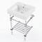 Kingston Brass 20" Ceramic Console Sink with Brass Legs and Shelf, 1-Hole, White/Polished Chrome KVPBH2018W11 - alternate 1