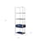 Homeroots 68" Navy Blue Stainless Steel Four Tier Etagere Bookcase with a drawer 544739 - alternate 5