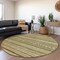 Homeroots 8' Beige And Taupe Round Striped Washable Indoor Outdoor Area Rug 615322 - alternate 4