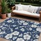 Homeroots 9' X 12' Navy Blue And Ivory Floral Washable Indoor Outdoor Area Rug 599902 - alternate 1