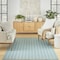 Homeroots 4' X 6' Aqua And Ivory Geometric Indoor Outdoor Area Rug 554778 - alternate 4