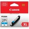 Canon CLI-271 Original High Yield Inkjet Ink Cartridge, Cyan CLI-271XLC - alternate 1