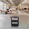 Luxor Utility Cart with Lipped Plastic Shelves, Polyethylene, 400 lb Load Capacity, 3 Shelves, 24 in L HE34-B - alternate 3