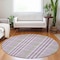 Homeroots 8' Purple Green And Ivory Round Plaid Washable Indoor Outdoor Area Rug 601508 - alternate 3