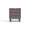 Strong Hold 3 drawer cabinet - (1x 6in, 2x 8in) - Red accents - Keyed Alike S3036-PCAAS-0305DS - alternate 1