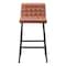 Homeroots Set of Two 30" Brown And Black Faux Leather And Steel Bar Height Bar Chairs 555750 - alternate 6